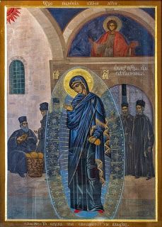 Orthodox Iconography, The Holy Mountain, Mount Athos, Orthodox Christian Icons, Russian Orthodox, Eastern Orthodox, Blessed Mother Mary, Byzantine Art, Byzantine Icons