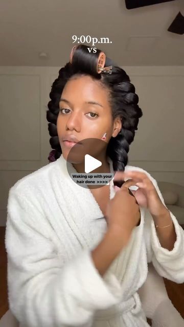 VoiceOfHair ®️ on Instagram: "⁣ Best hack to maintain body and curls😍⁣ ⁣ Love this tutorial by @shaniachristinad🔥She made this look too easy👏🏾 The results were perfectly tousled waves🙌🏾⁣ ⁣ Have you tried this?✨ #voiceofhair⁣ ⁣ #straightnatural #silkpress #heatlesscurls #rollerset #hairhack #hairtutorial ⁣" Diy Heatless Curls, Easy Heatless Curls, Hair Rollers Tutorial, Heatless Curls Tutorial, Heatless Waves, Curl Tutorial, Tousled Waves, Heatless Curls, Silk Press