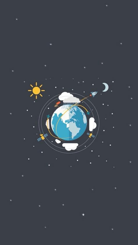 Aesthetic Earth, Sun Moon Illustration, Space Iphone Wallpaper, Iphone 5 Wallpaper, Space Phone Wallpaper, Planets Wallpaper, Wallpaper Earth, Space Illustration, Moon Illustration