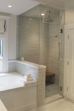 Shower Next To Tub, Attic Suite, Attic Bathrooms, Alaska Cabin, Master Addition, Small Shower Remodel, Bathrooms Ideas, Bathroom Tub Shower, Best Kitchen Design