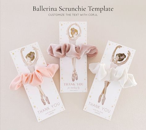 Ballerina Scrunchie Card Template, Ballet Dancer Party Favour, Editable Digital Download - Etsy Canada Ballet Birthday Party, Ballet Birthday, Ballet Party, Ballerina Birthday Parties, Ballerina Party, Ballerina Birthday, Classroom Gifts, Ballet Dancer, 2nd Birthday Parties