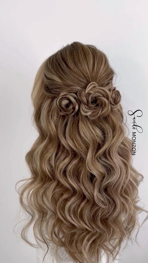 Homecoming Hair Ideas For Long Hair, Red Prom Hair, Hair Ideas For Homecoming, Curls For Prom, Pretty Prom Hairstyles, Braided Prom Hairstyles, Cornrows Ideas, Prom Hair Ideas, Hairstyles Romantic