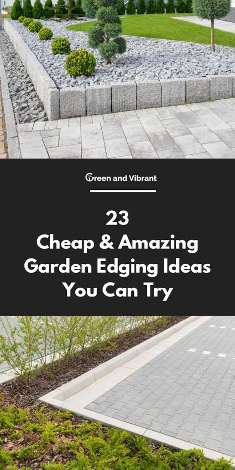 Garden Edging Ideas Cheap, Grass Edging, Patio Edging, Brick Garden Edging, Flower Bed Edging, Garden Edging Ideas, Cozy Garden, Landscape Borders, Lawn Design