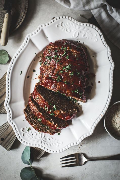 Meatloaf Half Baked Harvest, Half Baked Harvest Meatloaf, Glazed Meatloaf, Gourmet Meatloaf Recipes, Thanksgiving Meatloaf, Southern Style Meatloaf Recipes, Best Southern Meatloaf Recipes, Southern Living Meatloaf Recipe, Fancy Meatloaf