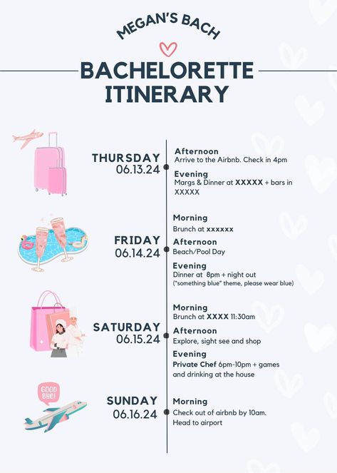 This Charleston Bachelorette Itinerary Template is your ultimate secret weapon for planning an unforgettable bachelorette bash no matter where you roam. Whether you're picturing sun-kissed beaches in Miami, vibrant Scottsdale nightlife, or the charming streets of Charleston (and beyond!) our adaptable template empowers you to craft the perfect itinerary with ease.  Say goodbye to stress and hello to seamless celebrations full of style and laughter.  This versatile planner is your key to unlocking a bachelorette weekend that will have everyone reminiscing for years to come.  
.#WeddingPlanning #BrideToBe #WeddingInspiration #EventPlanning #DreamWedding St Tropez Bachelorette, Spain Bachelorette Party, Bachelorette Trip Ideas Destinations, Bachelorette Itenary Ideas, Planning Bachelorette Party, How To Plan A Bachelorette Party, Bachelorette Location Ideas, Bachelorette Trip Ideas, Bachelorette Charleston