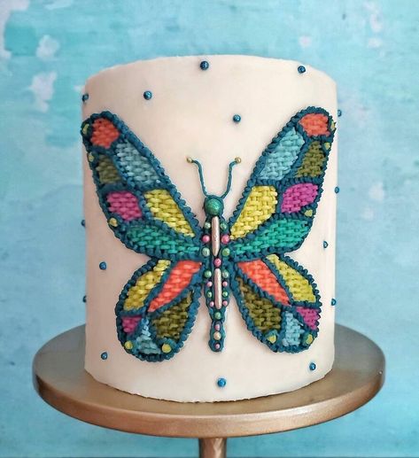 Buttercream Butterfly, Cake Ideas Buttercream, Southington Connecticut, Butterfly Wedding Cake, Flower Cake Design, Buttercream Cake Designs, Butterfly Birthday Cakes, Food Artists, Hand Embroidered Pillows