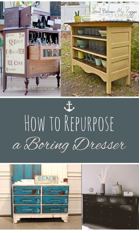 How to Repurpose a Boring Dresser| Dresser Projects, Repurpose Projects, How to Repurpose Furniture, Repurposing Furniture, How to Repurpose Old Dressers, Cool Ways to Repurpose Old Dressers, Popular Pin Refinish Old Furniture, Furniture Dressers, Diy Daybed, Eco Furniture, Repurposed Dresser, Furniture Logo, Furniture Hacks, Repurposed Furniture Diy, Retro Furniture