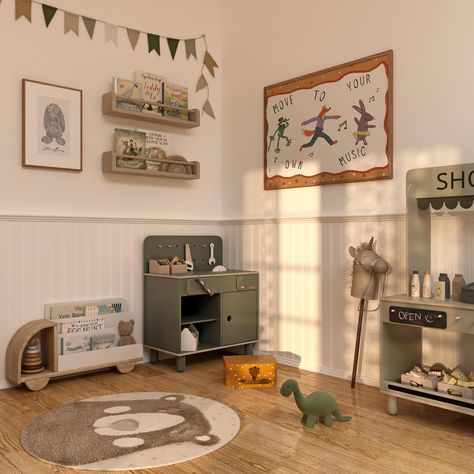 Mix and Match a custom teddy print with some of our latest designs from the ‘Funky Friends’ collection 🕺🏼🧸🤍 #nursery #playroomdecor #playroom Vintage Playroom Ideas, Bloxburg Designs, Vintage Playroom, Kids Rooms Inspo, Boys Bedroom Makeover, Studio Mcgee, Boys Bedroom, Boy's Bedroom, Toddler Room