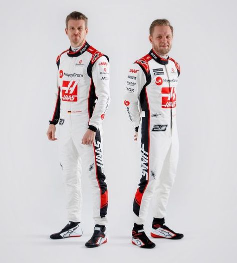 MoneyGram Haas F1 Team on Instagram: "Suits you 👌 Nico and Kevin will be looking the part for 2023 ⚪️⚫️🔴 #HaasF1" Kevin Magnussen, Haas F1, Nico Hulkenberg, Haas F1 Team, Race Suit, Go Kart Racing, Kart Racing, Racing Suit, Personal Trainers