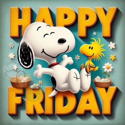 Happy Friday Snoopy, Tgif Humor Happy Friday, Friday Snoopy, Snoopy Friday, Happy Friday Gif, Happy Friday Pictures, Friday Greetings, Good Morning Snoopy, Peanuts Charlie Brown Snoopy