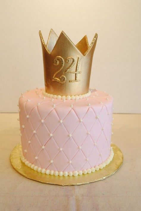 Birthday Cake Princess, 26 Birthday Cake, 24th Birthday Cake, Glitter Birthday Cake, Cake Princess, Brownies From Scratch, Fondant Cakes Birthday, 25th Birthday Cakes, Gold Birthday Cake