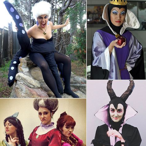 Wicked Awesome Disney Villain Halloween Costumes Disney Villian Trunk Or Treat, Best Villain Costumes, Disney Villains Diy Costume, Villans Halloween Costumes, Famous Villains Costumes, Disney Villians Costume For Women, Disney Villain Costume Ideas, Diy Villian Costume Ideas For Women, Diy Disney Villain Costume