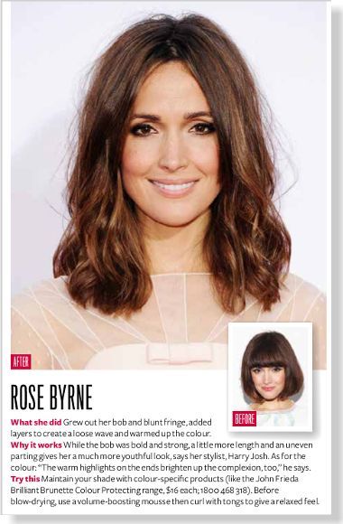 Rose Byrne hair style Rose Byrne Hair, Wavy Hair Diy, Half Up Curls, Long Hair Highlights, Rose Byrne, Lob Haircut, Haircut Inspiration, Haircuts Straight Hair, Trendy Haircuts