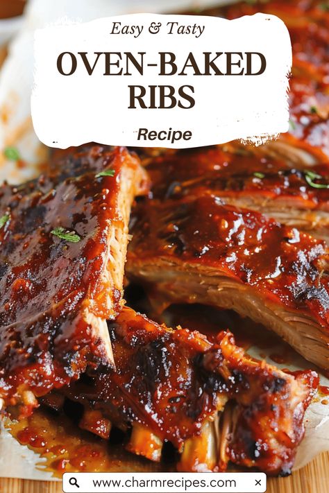 Slow-cooked in the oven, these ribs are seasoned with a flavorful dry rub and finished with a sticky, sweet, and smoky BBQ sauce. Ideal for any occasion, these ribs are sure to satisfy your BBQ cravings. Homemade Ribs In Oven, Best Bbq Ribs In Oven, Tender Oven Baked Ribs, Oven Baked Rib Tips, Recipe For Ribs In The Oven, How Long To Bake Ribs In Oven, Easy Bbq Ribs In The Oven, Western Style Ribs In The Oven, Baked Ribs In Oven