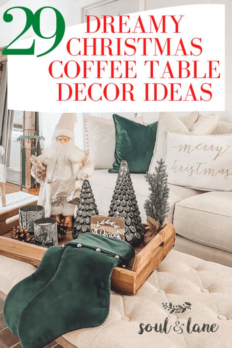 Winter Coffee Table Decor, Holiday Coffee Table Decor, Coffee Table Candle Decor, Glass Coffee Table Decor, Christmas Coffee Table, Tree Coffee Table, Christmas Coffee Table Decor, Coffee Table Decor Living Room, Coffee Table Vignettes