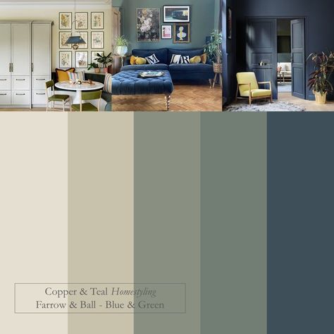 Green Color Palette Living Room, Sage Living Room, Farrow And Ball Living Room, Blue And Green Living Room, Living Room Colour Schemes, Sage Green Living Room, Living Room Color Combination, Room Color Combination, Wall Color Combination