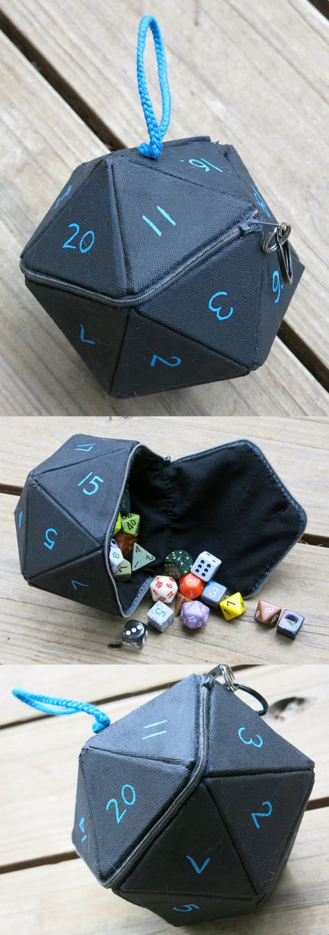 D20 Dice Bag by angermuffin Diy Dice Games, Diy Dice, Geek Crafts, D20 Dice, Geek Decor, Dice Bag, D&d Dungeons And Dragons, Dice Games, Creation Couture