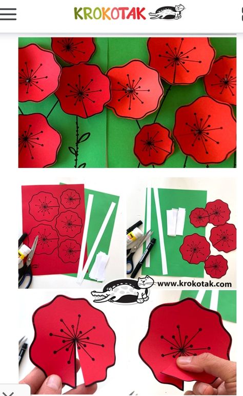 Poppy Craft For Kids, Poppy Template, Paper Poppies, Remembrance Day Activities, Poppy Flower Art, Remembrance Day Art, Poppy Craft, Remembrance Day Poppy, Spring Art Projects