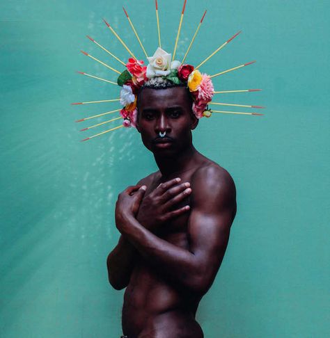 Photographer Lynette Luna teamed up with model Nana Ansah to make 'Black Men with Flowers,' a photo series about Black men and sensitivity. Men With Flowers, Man With Flowers, Black Pics, Foto Art, Flower Boys, Photo Series, Artist Statement, Black Is Beautiful, Featured Artist