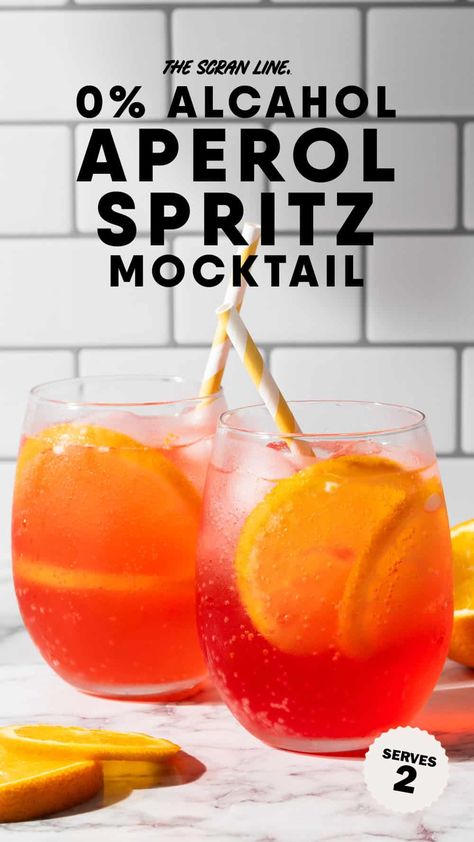 Spritz Mocktail, Aperol Spritz Recipe, Spritz Recipe, Italian Cocktails, Non Alcoholic Wine, Alcohol Free Drinks, Cocktail Umbrellas, Drink Recipes Nonalcoholic, Mocktail Recipe