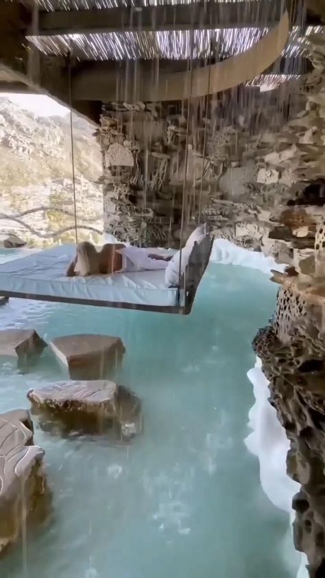 Honeymoon Goals, Waterfall Pool, Pool Bed, Wooden Bathtub, Tropical Aesthetic, Wellness Aesthetic, Romantic Videos, Best All Inclusive Resorts, Honeymoon Places