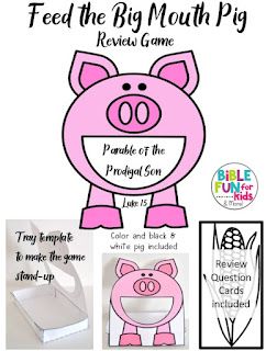 Feed The Pig Activity, Feed The Pig Bean Bag Toss, La Activities, Mouth Clipart, Pig Feed, Bible Cards, Sensory Games, Pigs Eating, Pig Crafts