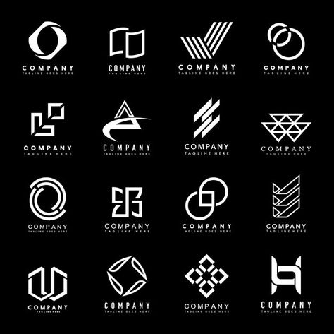 Set of company logo design ideas | Free Vector #Freepik #freevector #background #logo #abstract-background #business Company Logo Design Ideas, Desain Ux, Logos Photography, Logos Vintage, Logo Generator, Star Logo Design, Inspiration Logo Design, Logo Minimalista, Create Logo