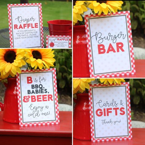 Baby Shower Barbeque, Babyque Shower, Bbq Baby Shower Decorations, Barbecue Baby Shower, Bbq Baby Shower, Baby Q Shower, Couples Baby Showers, Baby Shower Bbq, Coed Baby Shower