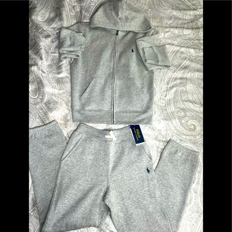 Brand New Gray Size 10 Hooded Polo Sweatsuit. Tags Still Attached. Polo Sweatsuit, Lauren Gray, Polo By Ralph Lauren, Heather Gray, Matching Sets, Heathers, Heather Grey, Polo Ralph Lauren, Size 10