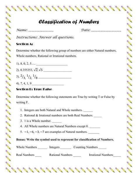 Rational Numbers Worksheet, Boundaries Worksheet, Radical Expressions, Numbers Worksheet, Numbers Worksheets, Irrational Numbers, Natural Number, Rational Numbers, Energy Transformations