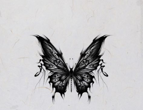 Dark Dainty Tattoos, Butterfly Space Tattoo, Evil Butterfly Tattoo, Shadow Butterfly Tattoo, Shaded Tattoos Women, Goth Butterfly Tattoo, Unique Butterfly Tattoo Creative, Gothic Butterfly Tattoo, Dark Butterfly Tattoo