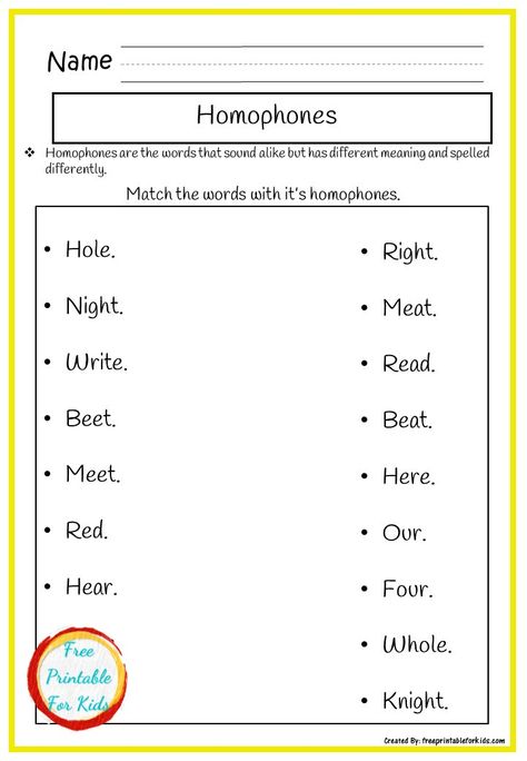 Free Printable language / homophones worksheets for Second Grade. Second Grade Worksheets Free Printables, Homophones Activities, Homophones Anchor Chart, Second Grade Worksheets, Worksheets For Second Grade, Homeschooling 2nd Grade, Homophones Activity, Grammar Anchor Charts, Homophones Worksheets