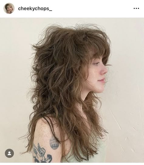 fan behavior Shoulder Length 70s Haircut, Abigailcore Outfits, Mullets Hairstyle Women, Dramatic Layers Curly Hair, 80 Shag Haircut, Shag Rocker Haircut, Long 80s Shag, Shaggy Long Hair Choppy Layers Wavy, Super Layered Bob