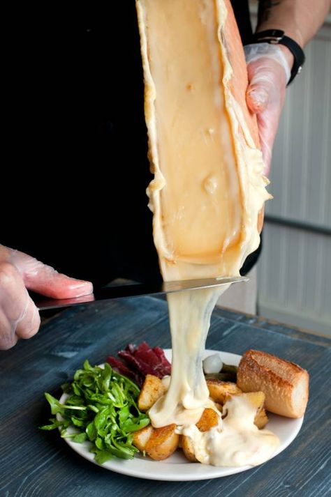 Raclette in the East Village Takes Melted Cheese to the Next Level - Grub Street Raclette Restaurant, Raclette Cheese, Nyc Places, Raclette Party, Nyc Eats, Alphabet City, New York Food, Appetizer Plate, Cheese Dishes