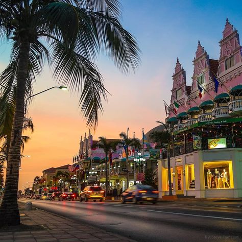 ARUBA Down Town!📸@stevefrancees Tag a friend and follow us @arubahome - - - - - - -  #nightphotography #aruba #onehappyisland… Aruba Photography, Oranjestad Aruba, Aruba Travel, Oranjestad, Down Town, World Cities, Sunset Pictures, Aruba, Night Photography