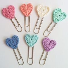 Crocheted encouragement Bookmark Paperclip, Paperclip Bookmarks, Crochet Bookmark Pattern, Crochet Bookmark, Trendy Crochet, Crochet Bookmarks, Crochet Books, Crochet Heart, Crochet Flower Patterns