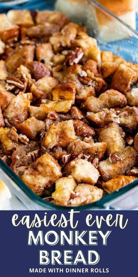 Easy Monkey Bread in 30 minutes Monkey Bread Recipe Easy, Easy Monkey Bread, Breakfast Baking, Monkey Bread Recipe, Dinner Leftovers, Hawaiian Sweet Rolls, Leftover Bread, Charcuterie Recipes, Bread Recipes Sweet