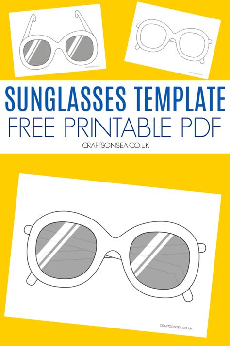 Download our free printable sunglasses template with four different designs for you to choose from perfect for easy summer crafts. Sunglasses Craft Preschool, Sunglasses Craft For Kids, Sunglasses Template, Sunglasses Craft, Flower Making Paper, Making Paper Flowers, Wreath Embellishments, Foamiran Flowers, Free Printable Crafts