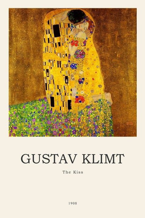 Art Over Couch, The Kiss Gustav Klimt, Famous Impressionist Paintings, Foto Muro Collage, Gustav Klimt Art, Klimt Art, Arte Van Gogh, Art Exhibition Posters, Cute Fall Wallpaper