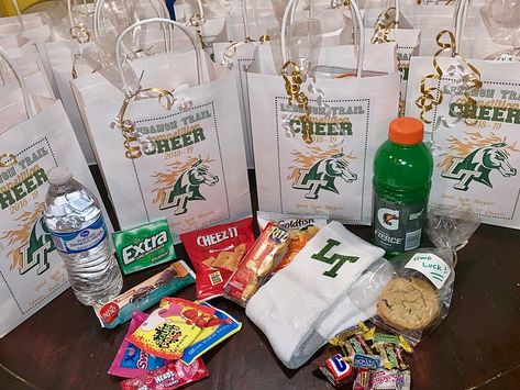 Competition Team Cheer Goody Bag for UIL State Comp🐴🔥💚 … | Flickr Cute Cheer Goodie Bag Ideas, Sport Goodie Bag Ideas, Sports Team Goodie Bags Gift Ideas, Cheer Treats Team Snacks, Cheer Spirit Gifts Ideas Goodie Bags, Snack Goodie Bags, Cheer Competition Goodie Bag Ideas, Cheer Goodie Bags Ideas Team Snacks, Cheer Snack Bag Ideas