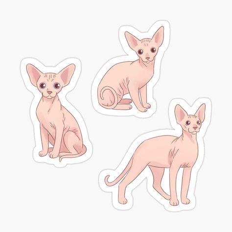 Get my art printed on awesome products. Support me at Redbubble #RBandME: https://www.redbubble.com/i/sticker/Sphynx-cat-cute-pack-by-Yaragold/158605889.JCQM3?asc=u Hairless Kitten, Hairless Cat, Different Dogs, Cat Cute, Sphynx Cat, Sphynx, Coloring Stickers, Cat Illustration, Cat Stickers