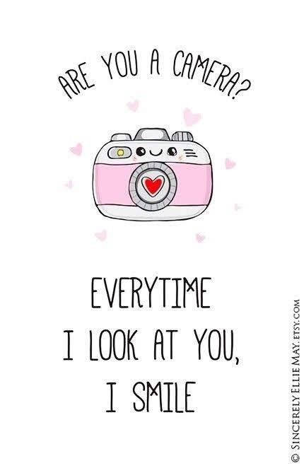 Art Camera, Punny Cards, Black And White Typography, Kartu Valentine, Cheesy Quotes, Love Puns, Smile Cute, Cute Puns, White Typography