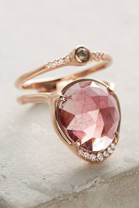 Sirciam Sun & Moon Tourmaline Ring Gemstone Photoshoot, The Sun And The Moon, Sun And The Moon, Pink Tourmaline Ring, Tourmaline Jewelry, Anthropologie Jewelry, Shine Bright Like A Diamond, Tourmaline Stone, Gold Band Ring