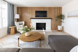 Casual Fireplace, Casual Beach Style, Home Office Interior, Record Room, Looking For Houses, Chandler Arizona, Living Room Decor Gray, Wood Slat Wall, House Updates