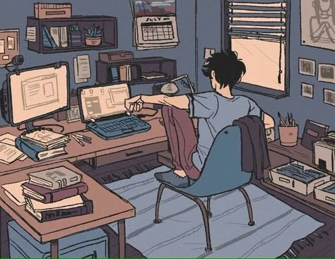 My Place In Society Trend, Lofi Art, Aesthetic Notion, Arte Indie, Photographie Portrait Inspiration, Study Aesthetic, Japon Illustration, Dessin Adorable, A Desk