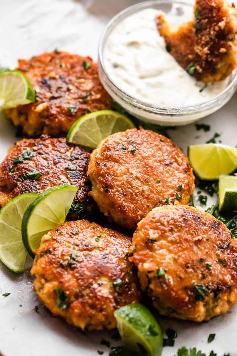 Crispy Air Fryer Fish Cakes Recipe | Diethood Easy Fish Cakes, Air Fried Fish, Fish Cakes Recipe, Cook Fish, Air Fryer Fish, Fish Cakes, Sweet Potato Wedges, Easy Air Fryer, Air Fryer Dinner Recipes