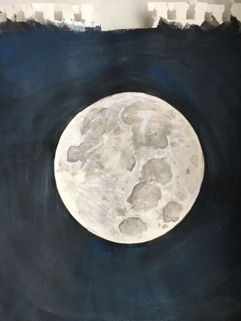 A water color painting of a full moon Full Moon Sketch, Moon Painting Easy, Full Moon Drawing, Full Moon Watercolor, Mailbox Art, Moon Paintings, The Moon Painting, Full Moon Painting, Firefly Painting