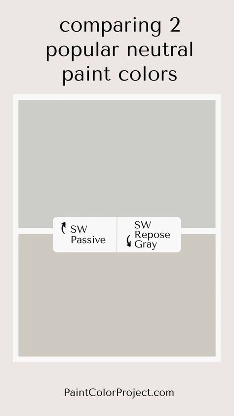 Looking for the perfect gray paint color for your home? Let’s compare Passive vs Repose Gray to see if one might be perfect for your space! Perfect Gray Paint Color, Sherwin Williams Repose Gray, Popular Neutral Paint Colors, Perfect Grey Paint Color, Perfect Grey Paint, Repose Gray Sherwin Williams, Gray Paint Colors, Repose Gray, Neutral Paint Colors