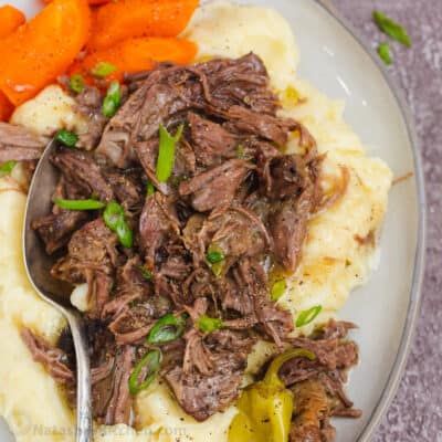 Mississippi Pot Roast Recipe - NatashasKitchen.com Dutch Oven Pot Roast, Oven Pot Roast, Mississippi Pot, Southern Dinner, Breakfast Party Foods, Mississippi Roast, Easy Dinner Casseroles, Pot Roast Recipe, Mississippi Pot Roast