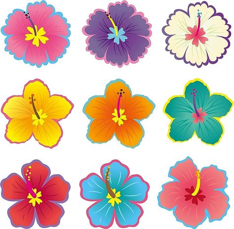 Amazon.com: BeYumi 45 Pcs Summer Luau Hibiscus Flower Cutouts Bulletin Board Decorations Set Creative Wall Decals Art Décor for Classroom School Spring Summer Tropical Hawaiian Themed Birthday Party Baby Shower : Electronics Hawaii Crafts, Birthday Bulletin Boards, Birthday Bulletin, Hawaiian Party Decorations, Bulletin Board Decor, Seasonal Displays, How To Make Paper Flowers, Board Decoration, Hawaiian Party